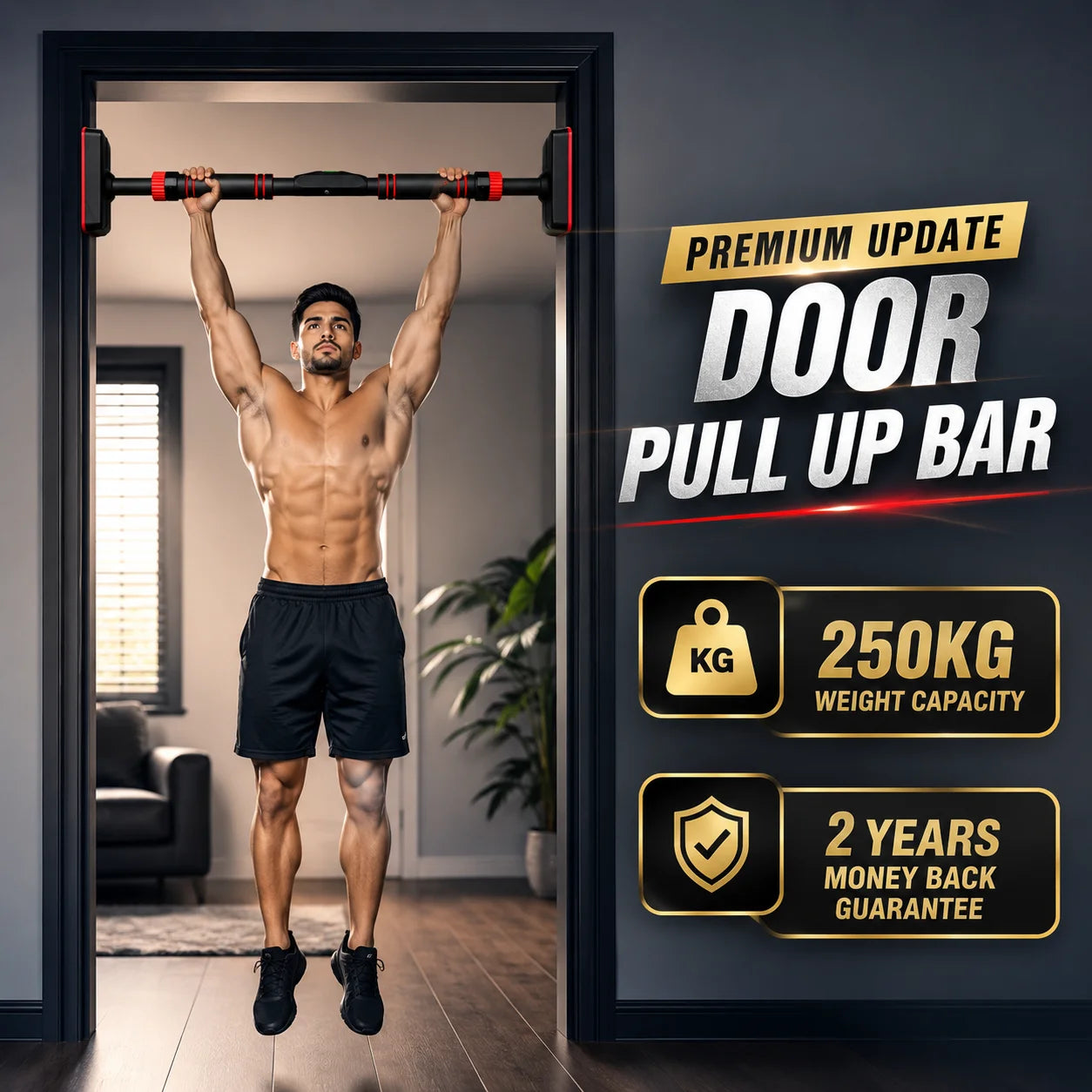 Premium Doorway Pull Up Bar – 250KG Capacity