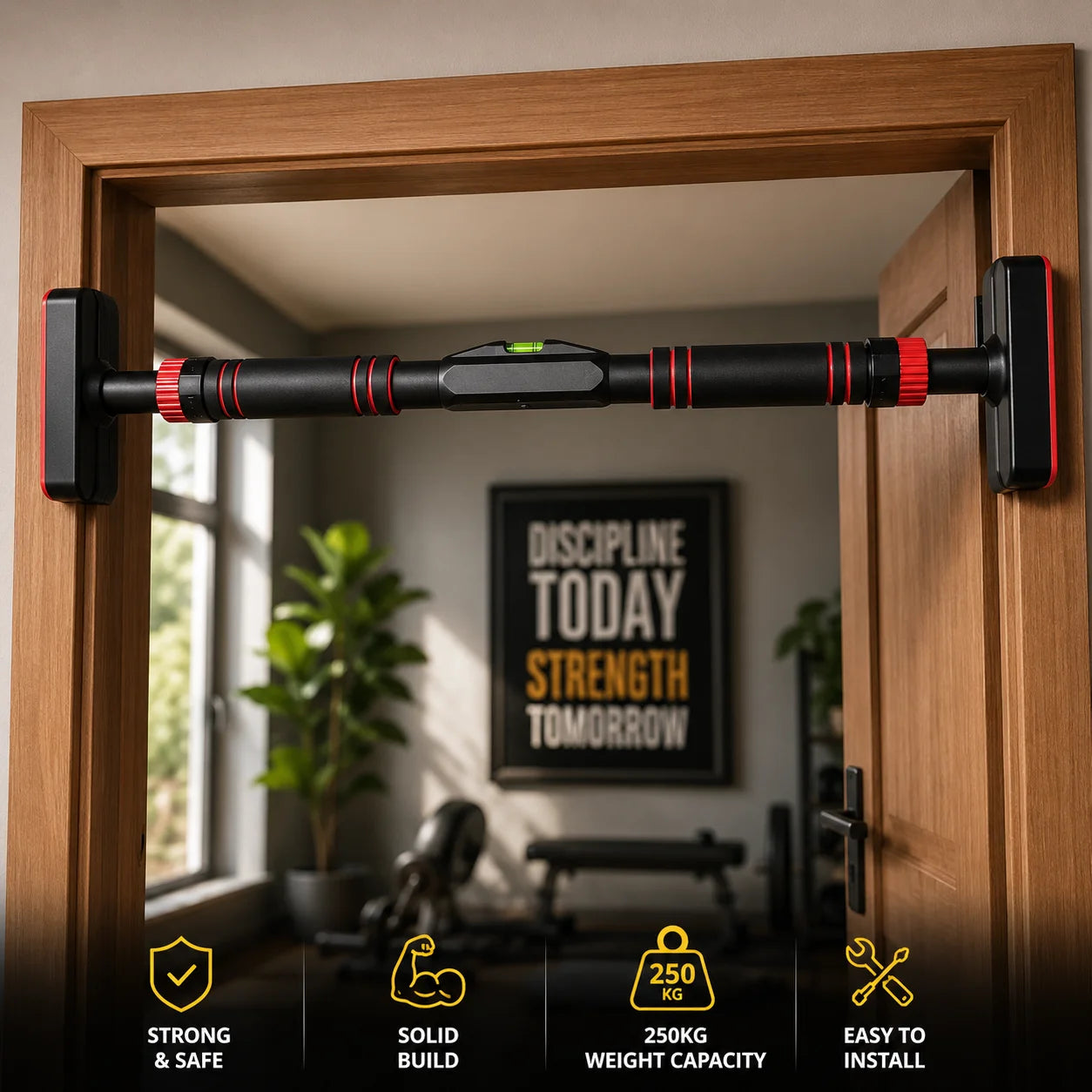 Premium Doorway Pull Up Bar – 250KG Capacity